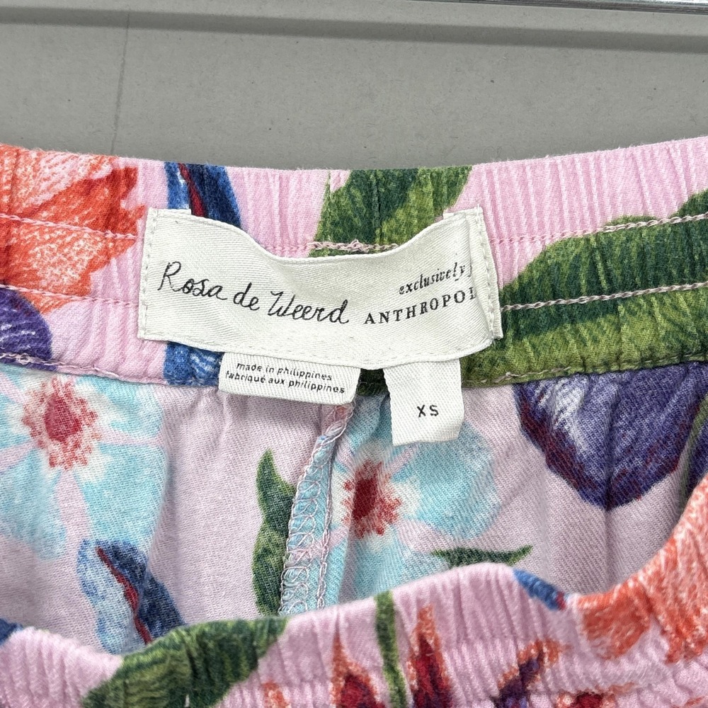 Rosa De Weerd‎ Anthropologie Pajama Pants Womens XS Multicolor Floral Jersey - Picture 9 of 12